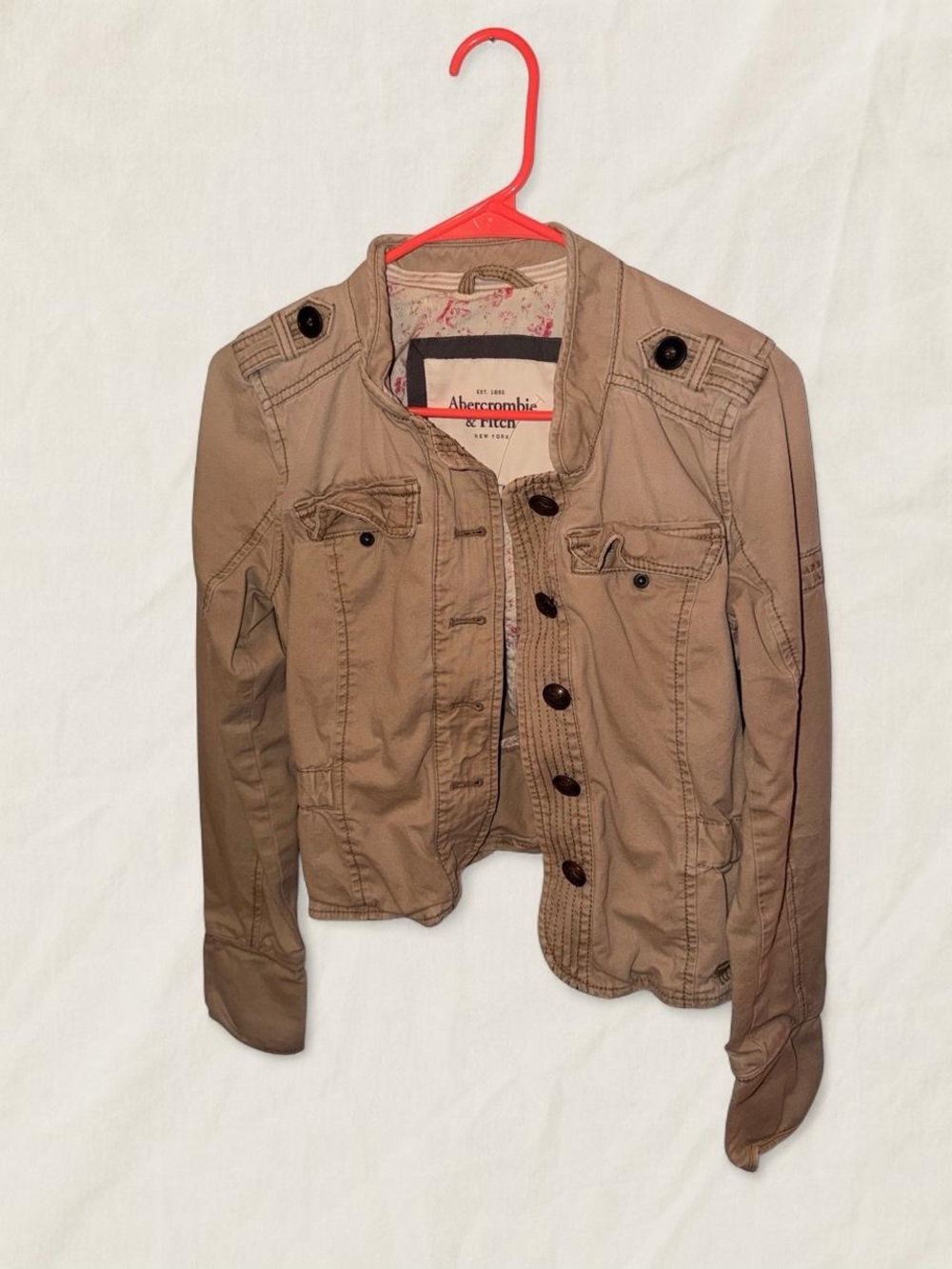 Vintage Abercrombie & Fitch Women's Khaki Utility Jacket